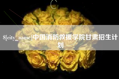 德州中国消防救援学院甘肃招生计划