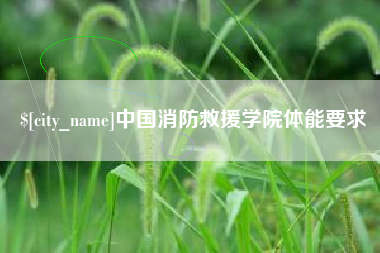 德州中国消防救援学院体能要求