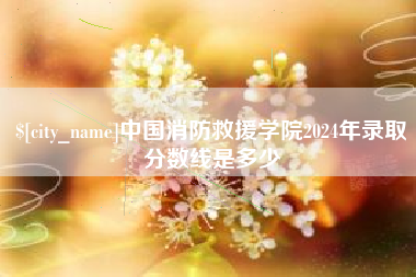 德州中国消防救援学院2024年录取分数线是多少