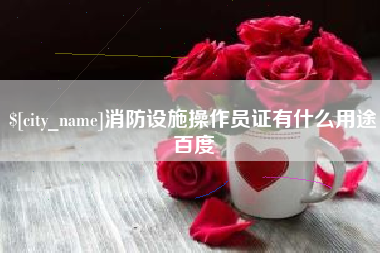 德州消防设施操作员证有什么用途百度