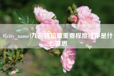 德州九宫格位置重要程度排序是什么意思